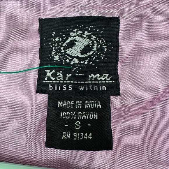 Kar-ma Bliss Within Abstract Button Down Light Jacket SZ S - Picture 5 of 5